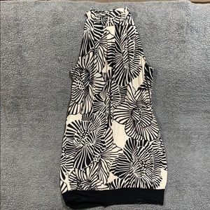 Cream and black sleeveless, bubble dress